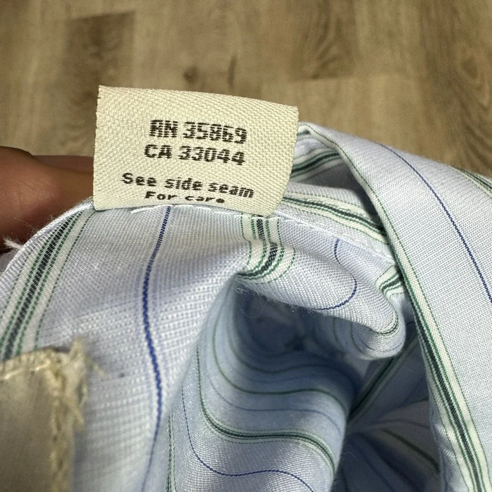 Roper Western Pearl Snap Shirt Mens 2XL Blue Striped Long‎ Sleeve Button Up